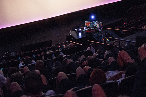 A group of viewers at the Scitech planetarium for We Are Aliens