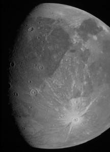 Photo of Jupiter's giant moon Ganymede taken by the Juno spacecraft during a flyby