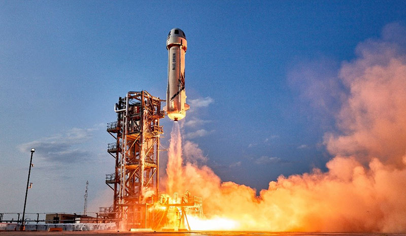 Blue Origin’s New Shepard rocket at launch