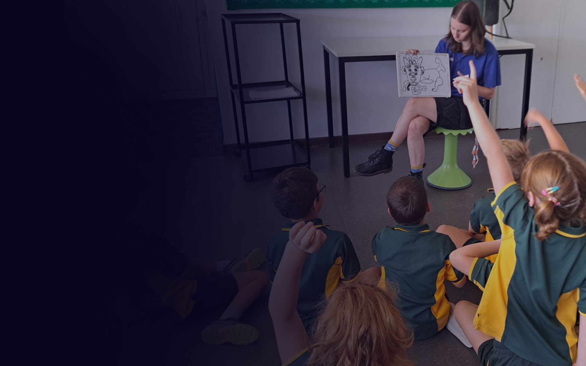 Children taking part in a school incursion
